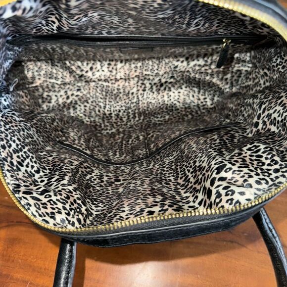 Badgley Mischka black/white 
Belle Selena Striped
Convertible Satchel - Picture 15 of 16